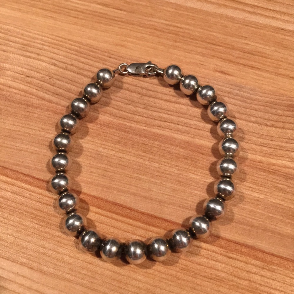 7” Silver-Tone Bead Bracelet